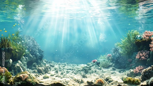 underwater scene with coral reef