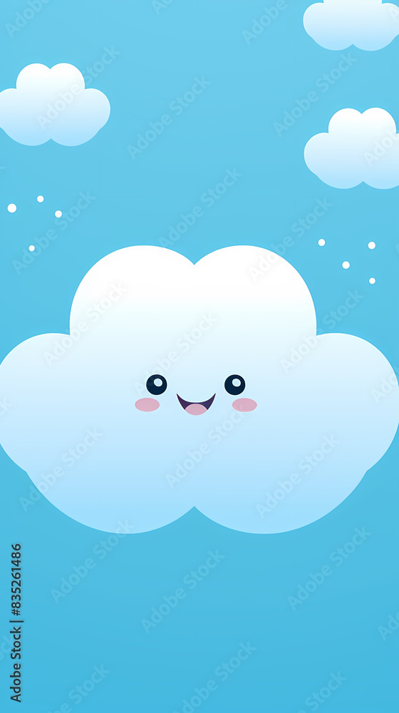 Simple cartoon illustration of white clouds in the sky Simple cartoon illustration of white clouds in the sky
