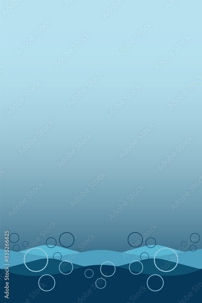 Underwater banner bubbles. Save World oceans day. See or lake, or ocean view Underwater banner bubbles. Save World oceans day. See or lake, or ocean view
