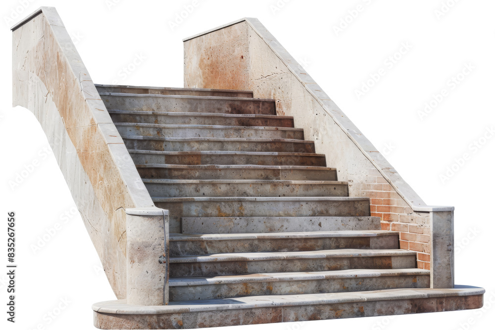 Fototapeta premium Old Stone Staircase with Brick Sides