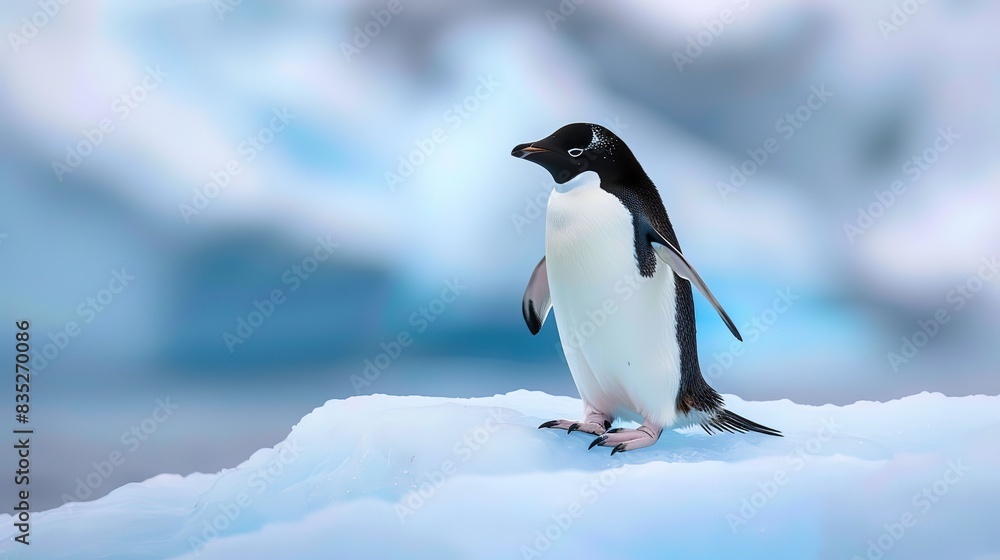 Fototapeta premium Eyecatching Penguin on iceberg