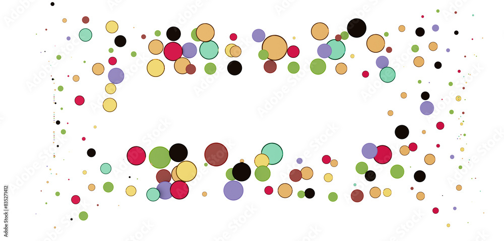Multicolored confetti on white Multicolored confetti on white