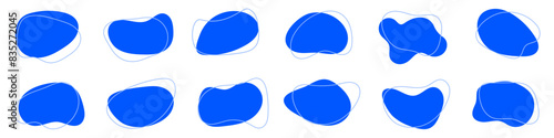 Amoeba blob, irregular shape vector illustration set