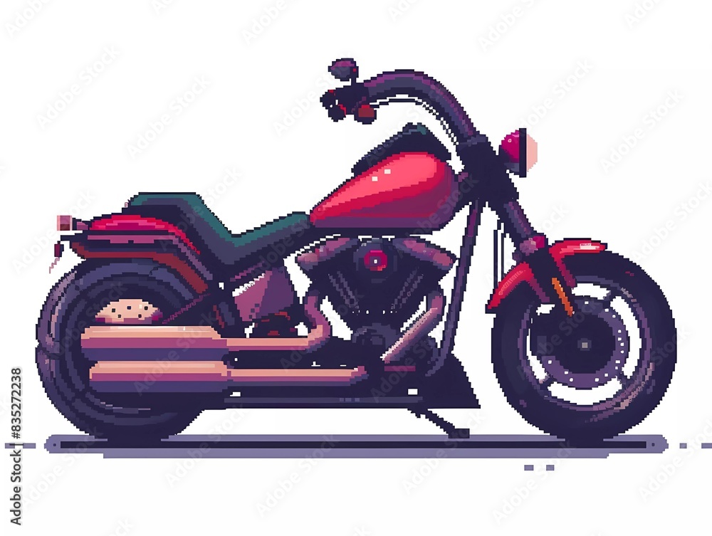 8-bit pixel motorbike, pixel art vector illustration. isolated on white background 8-bit pixel motorbike, pixel art vector illustration. isolated on white background