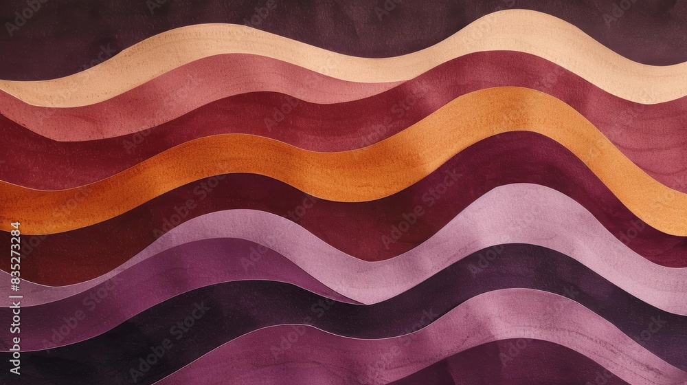 Gentle lavender backdrop featuring a 3D abstract of smooth geometric waves, flowing in rainbow colors, perfect for a surreal and calming design Gentle lavender backdrop featuring a 3D abstract of smooth geometric waves, flowing in rainbow colors, perfect for a surreal and calming design