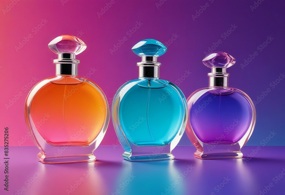 Colorful rainbow perfume bottle sleek elegant Colorful rainbow perfume bottle sleek elegant