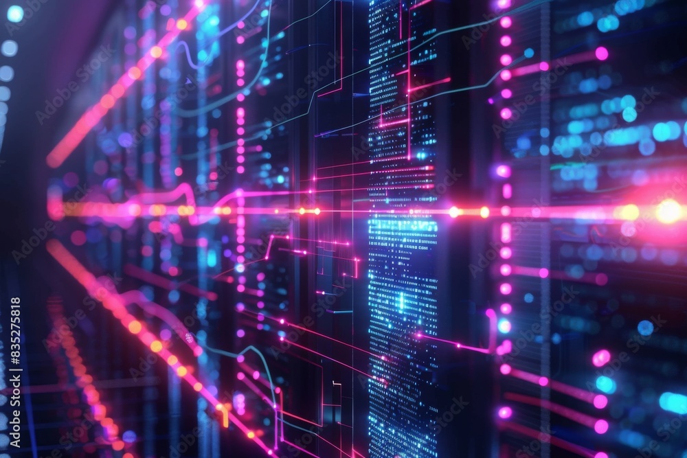 Cyber Security Data Transfer illustration created with Generative AI Cyber Security Data Transfer illustration created with Generative AI