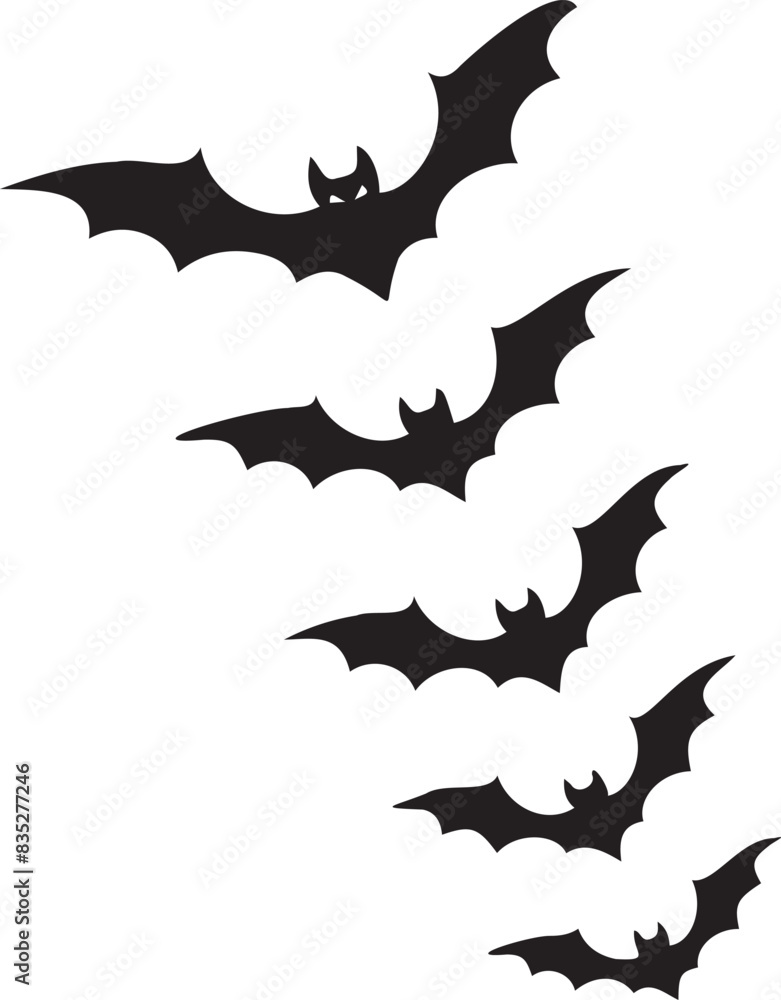 Bats silhouette icons Bats silhouette icons