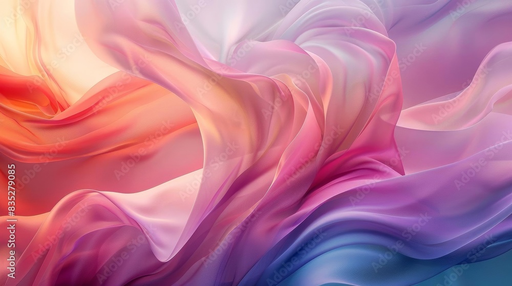 Obraz premium Trendy abstract art, light hues, simple shapes, smooth gradients, softtextured background, carpet influence