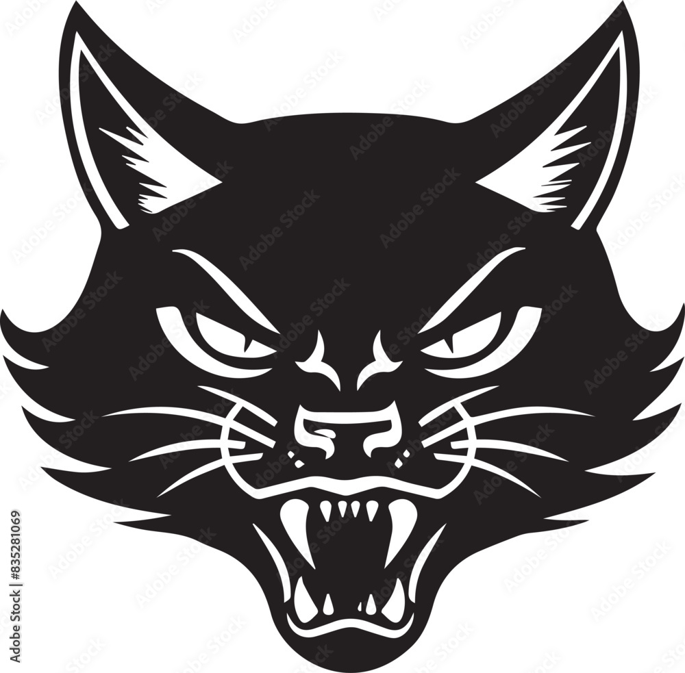 Obraz premium Cats silhouette head icons logo