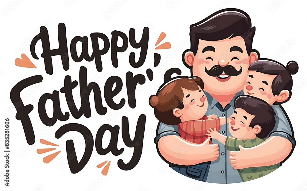Fathers Day text, illustration Background & typography design Fathers Day text, illustration Background & typography design