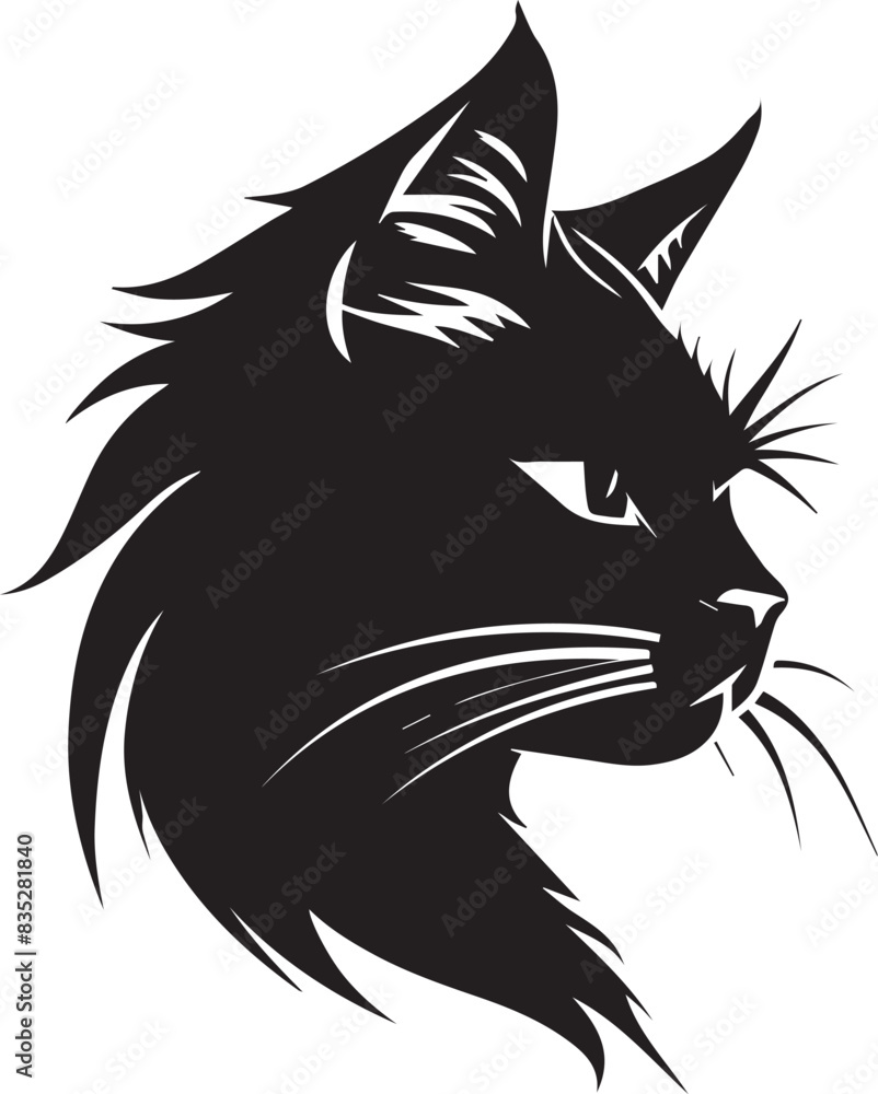 Obraz premium Cats silhouette head icons logo