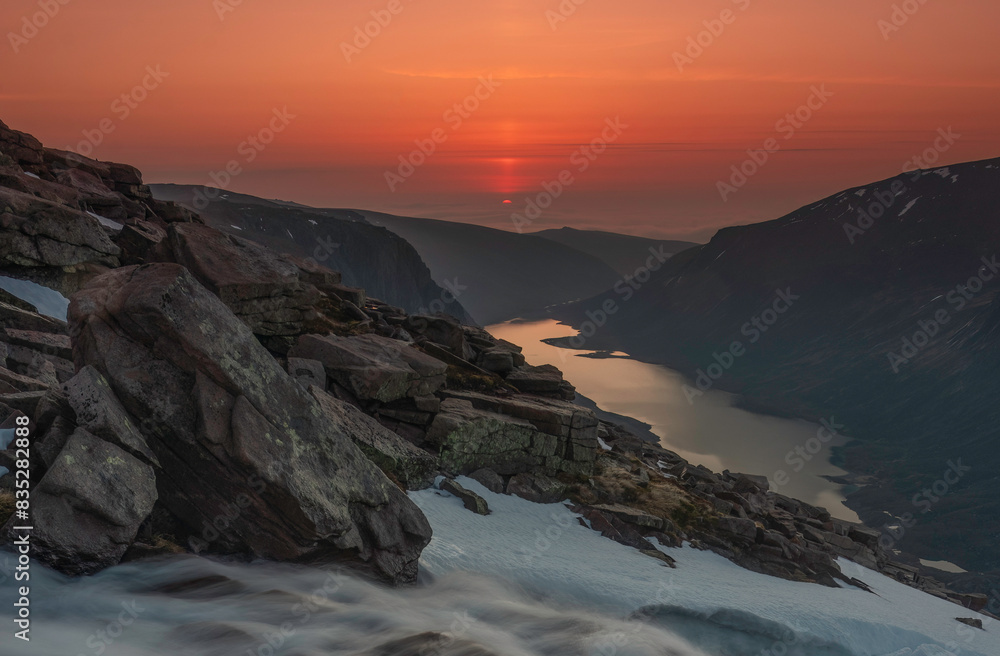 Sunrise over Loch Avon located in the Cairngorms National park, Scotland. Sunrise over Loch Avon located in the Cairngorms National park, Scotland.