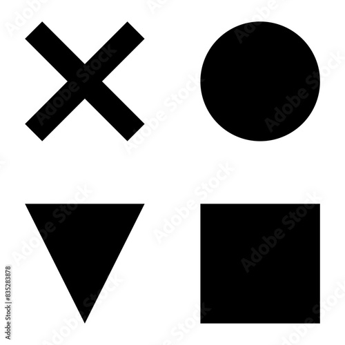Video game joystick button set symbol icon