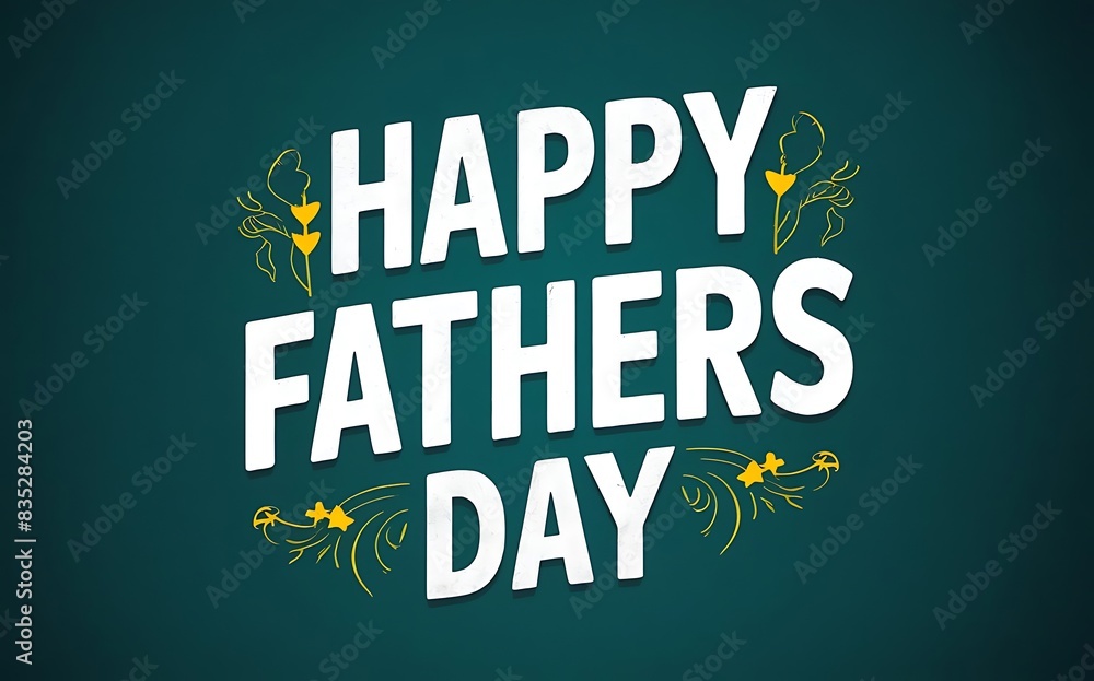 Obraz premium Fathers Day text, illustration Background & typography design