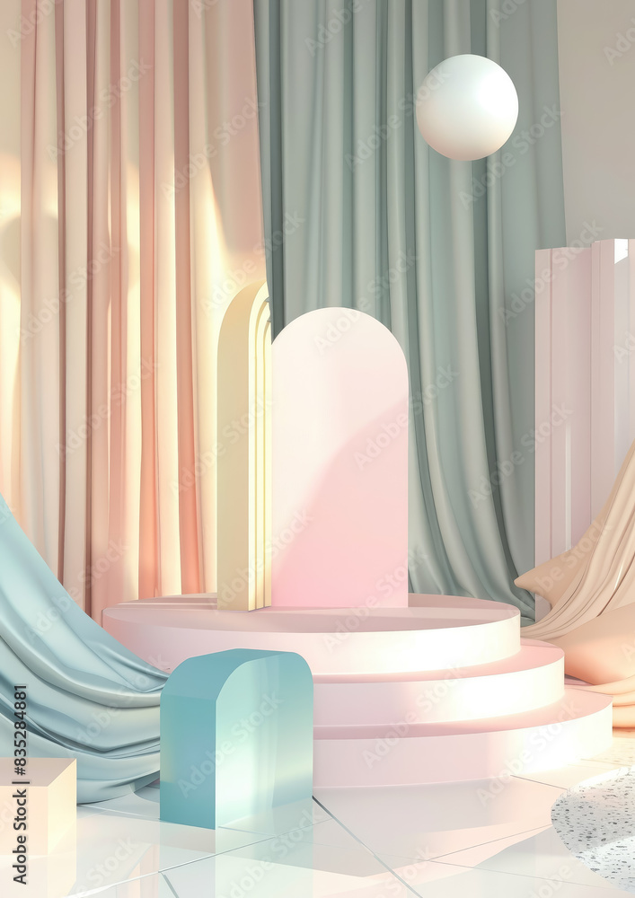 podium made of abstract geometric shapes, background for photo, product photography, stand, design, wallpaper, architecture, interior, studio, decor, figure, arch, cube, light, advertisement, 3d, form podium made of abstract geometric shapes, background for photo, product photography, stand, design, wallpaper, architecture, interior, studio, decor, figure, arch, cube, light, advertisement, 3d, form