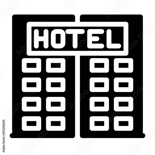 hotel building glyph icon style