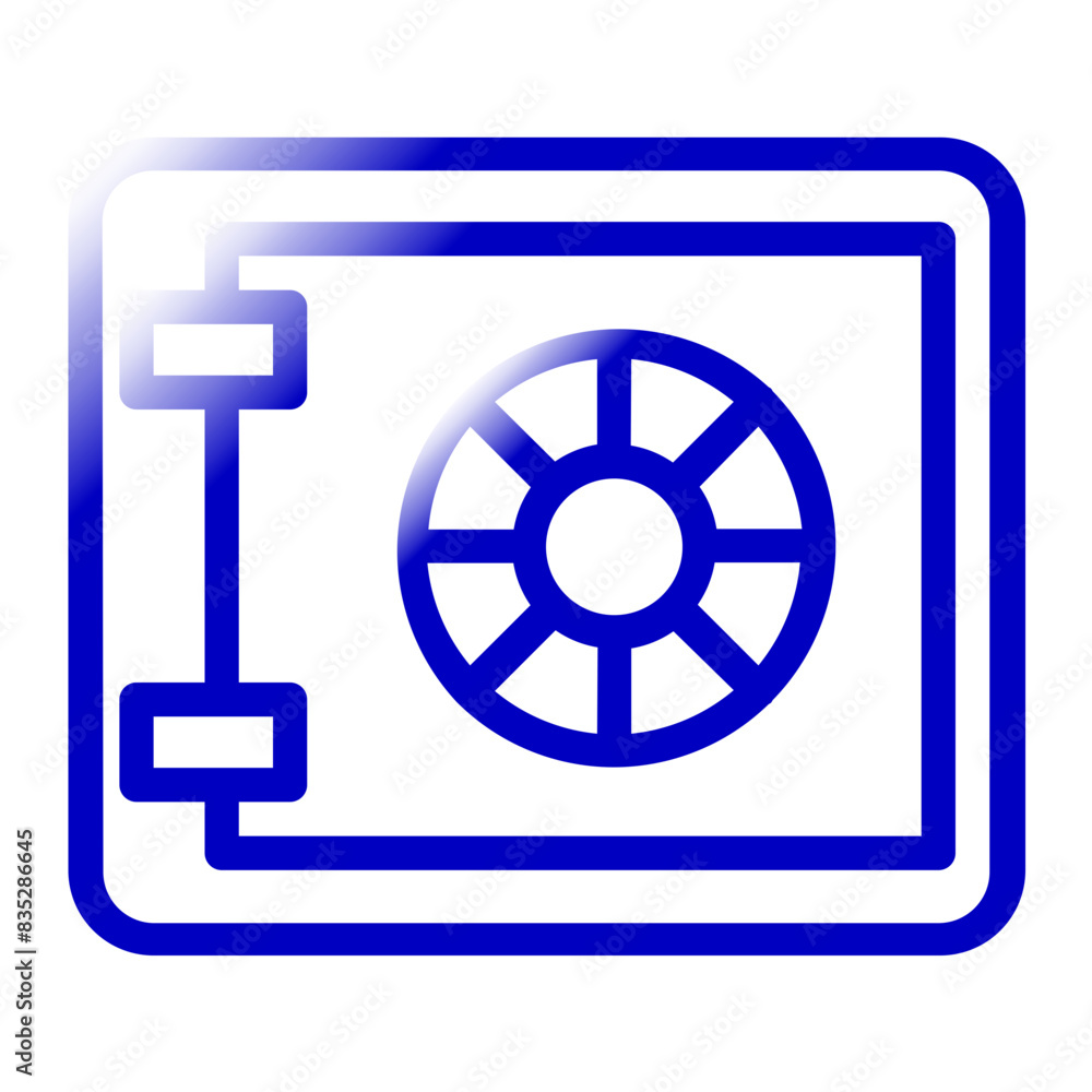 iron safe blue gradient color icon iron safe blue gradient color icon