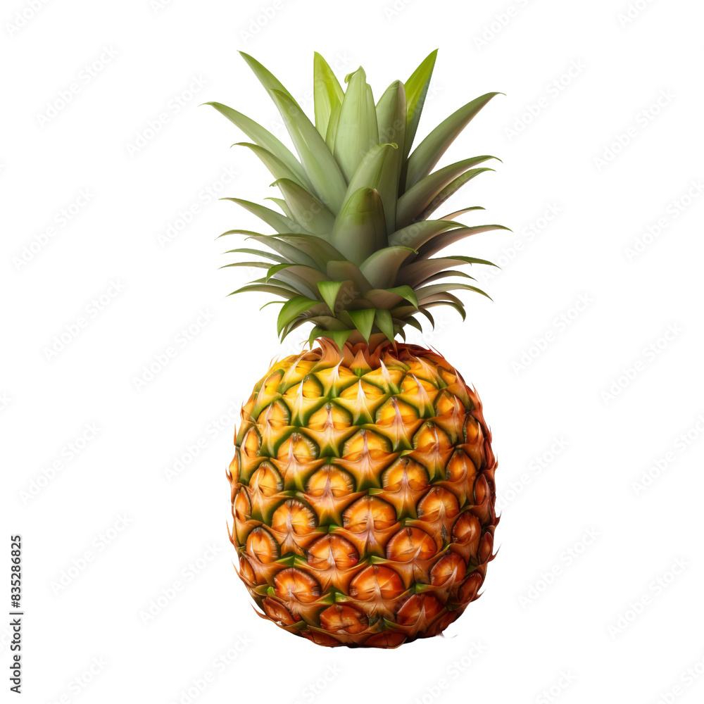 picture of a ripe pineapple, isolated on a white background. picture of a ripe pineapple, isolated on a white background.