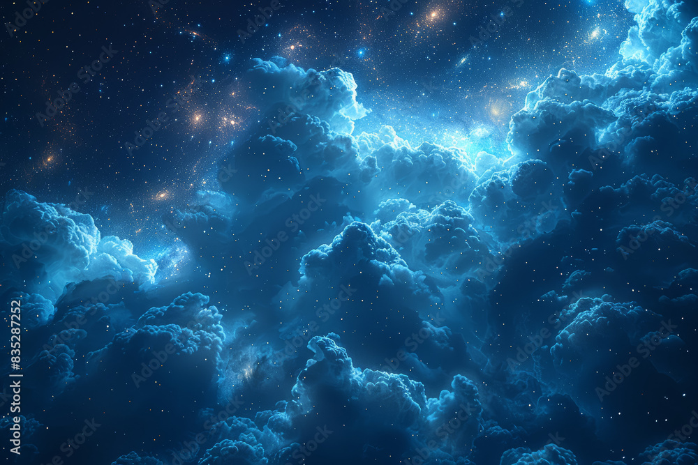 A night sky turning into a bright day. Concept of time and transition. Generative Ai. A night sky turning into a bright day. Concept of time and transition. Generative Ai.