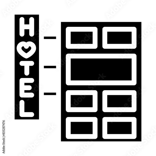  love hotel solid icon style
