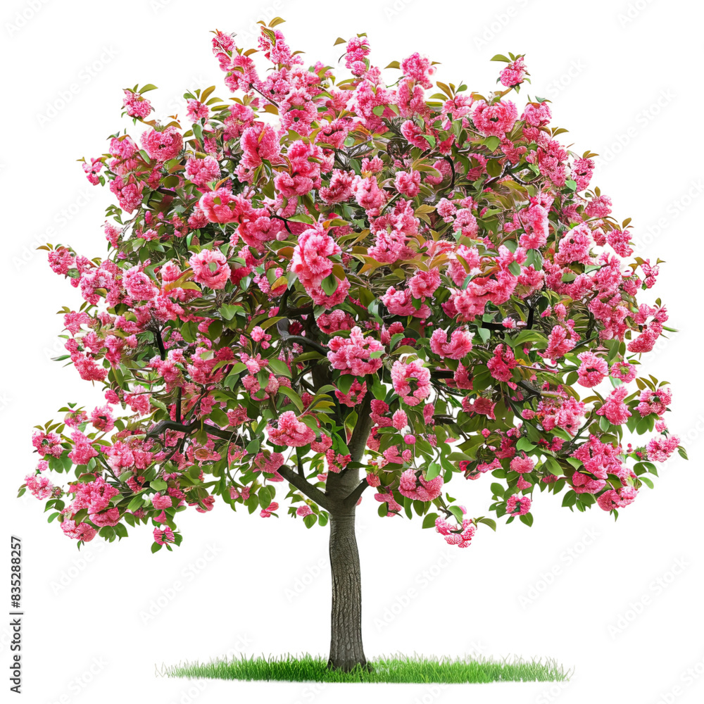 Fototapeta premium cherry trees full trunk on white