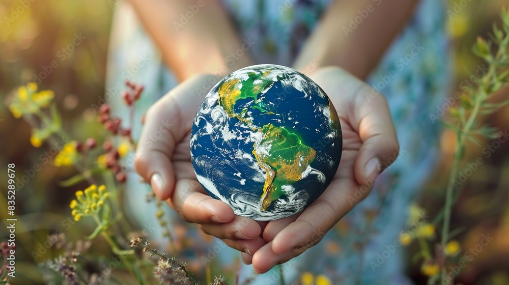 hands holding earth model hands holding earth model