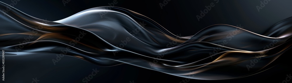 Obraz premium Abstract swirling dark blue and silver shapes.