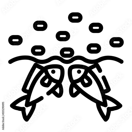  the fish is eating pellets cutline icon style