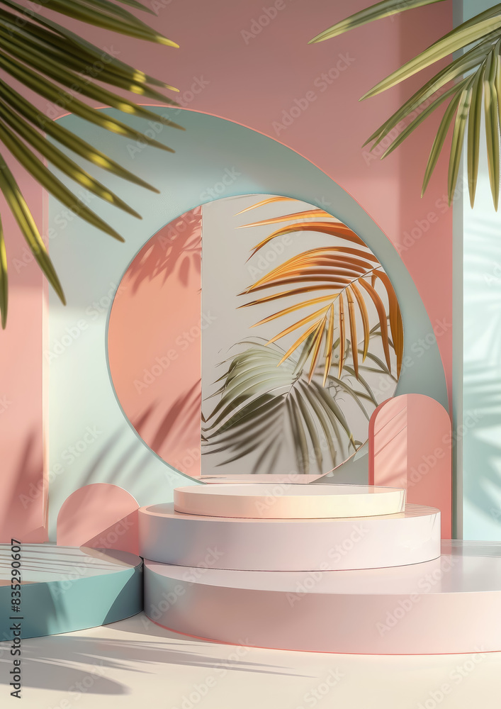 podium made of abstract geometric shapes, background for photo, product photography, stand, design, wallpaper, architecture, interior, studio, decor, figure, arch, cube, light, advertisement, 3d, form podium made of abstract geometric shapes, background for photo, product photography, stand, design, wallpaper, architecture, interior, studio, decor, figure, arch, cube, light, advertisement, 3d, form