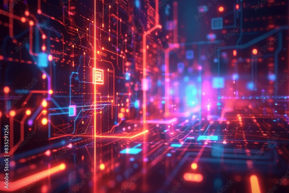 Cyber Security Data Transfer illustration created with Generative AI Cyber Security Data Transfer illustration created with Generative AI