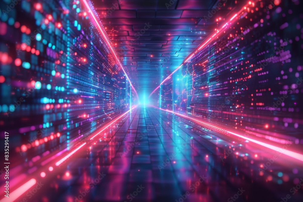 Cyber Security Data Transfer illustration created with Generative AI Cyber Security Data Transfer illustration created with Generative AI