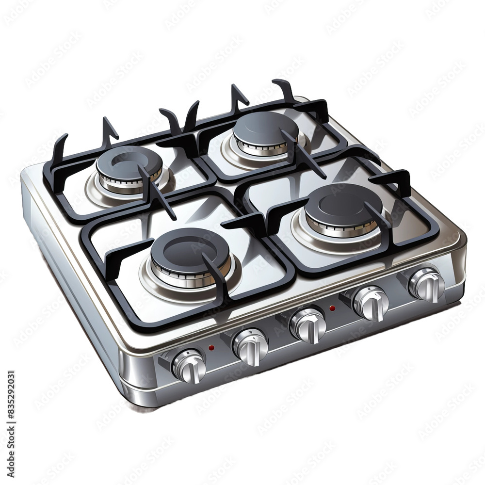 image of a gas stovetop with burners, isolated on a white background. image of a gas stovetop with burners, isolated on a white background.