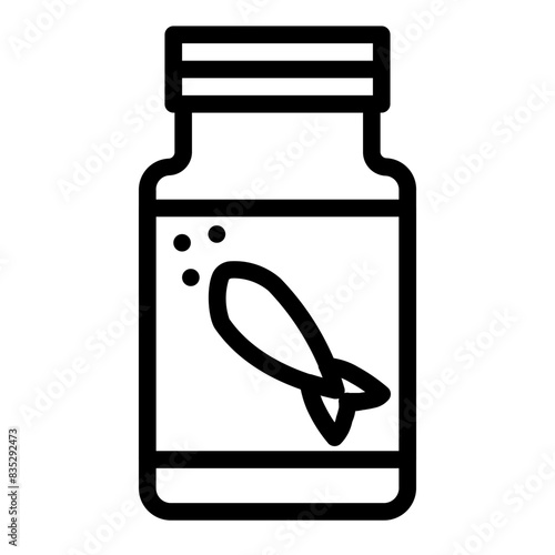 small fish food line icon style