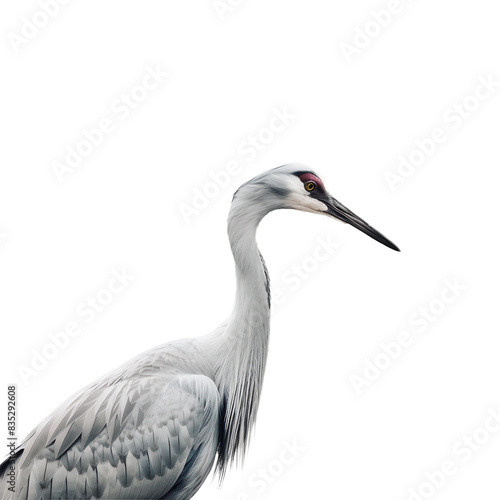 grey heron isolated on white