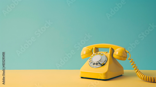 Antique phone on a bright background