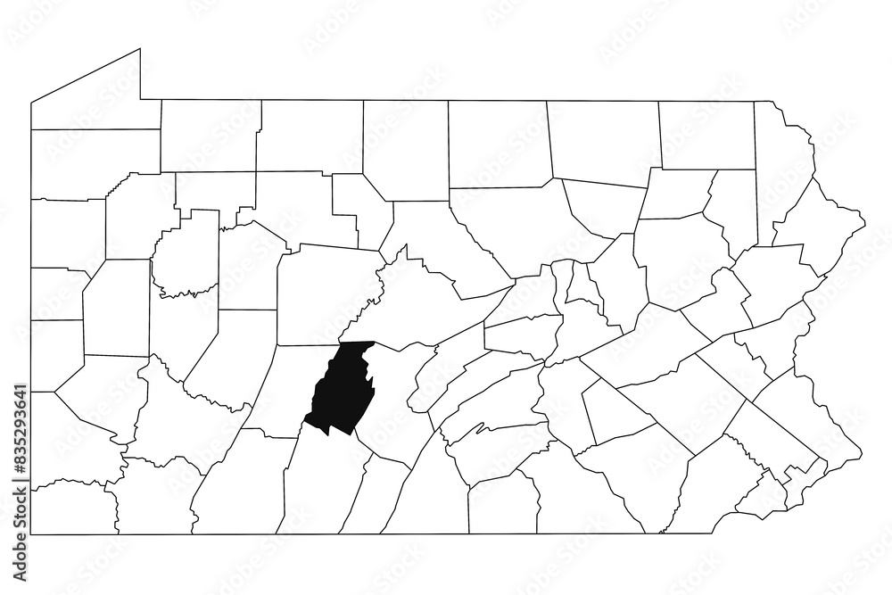 Map of Blair County in Pennsylvania state on white background. single