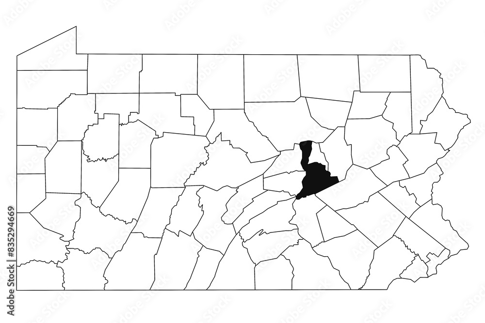 Map of Northumberland County in Pennsylvania state on white background ...