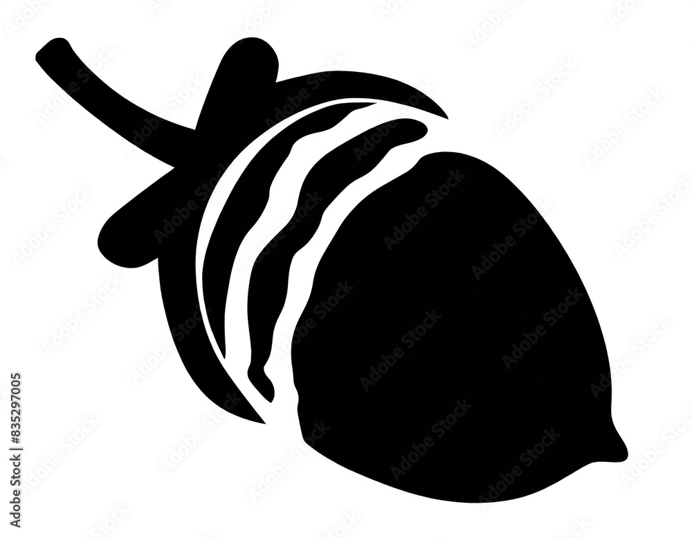schwarze Silhouette Kontrast Eichel icon isoliert auf weißen Hintergrund, Freisteller schwarze Silhouette Kontrast Eichel icon isoliert auf weißen Hintergrund, Freisteller