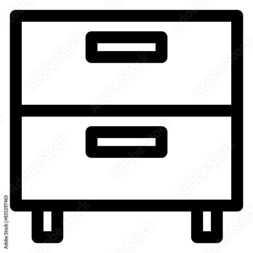 drawer line icon vector illustration isolated on white background