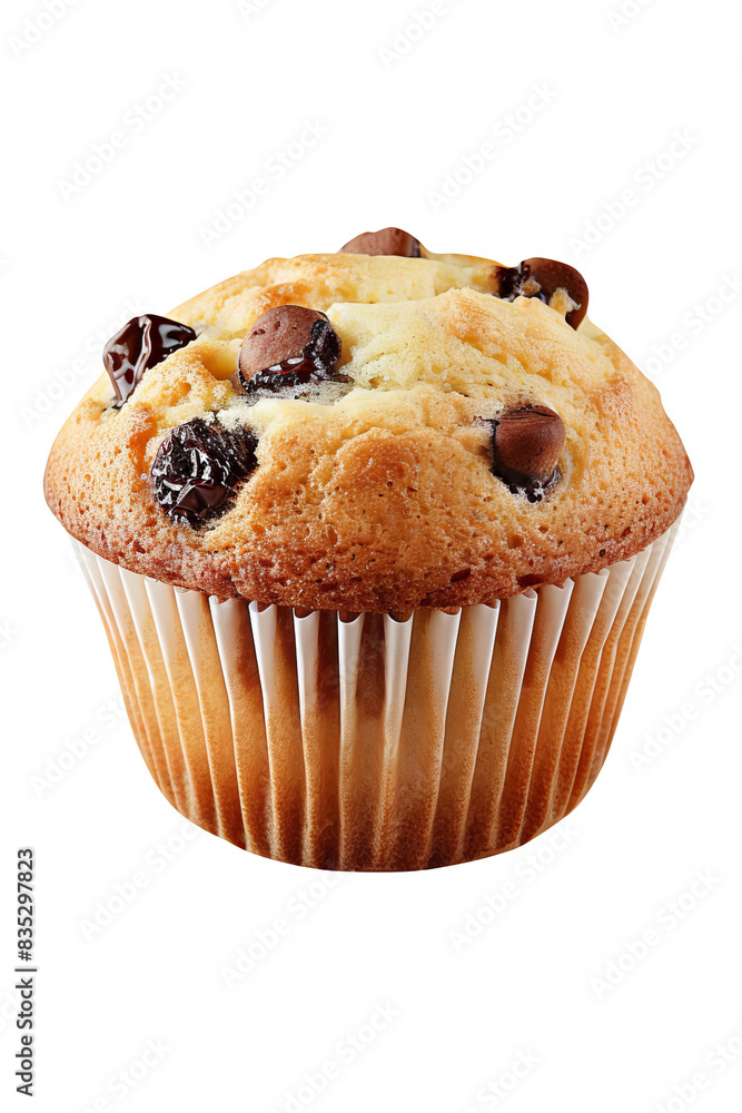 Delicious chocolate chip muffin with a golden brown finish, perfect for breakfast or a sweet snack. Freshly baked to perfection. Delicious chocolate chip muffin with a golden brown finish, perfect for breakfast or a sweet snack. Freshly baked to perfection.