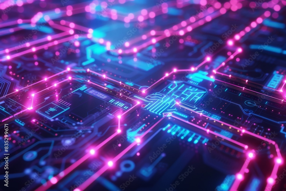 Obraz premium Cyber Security Data Transfer illustration created with Generative AI