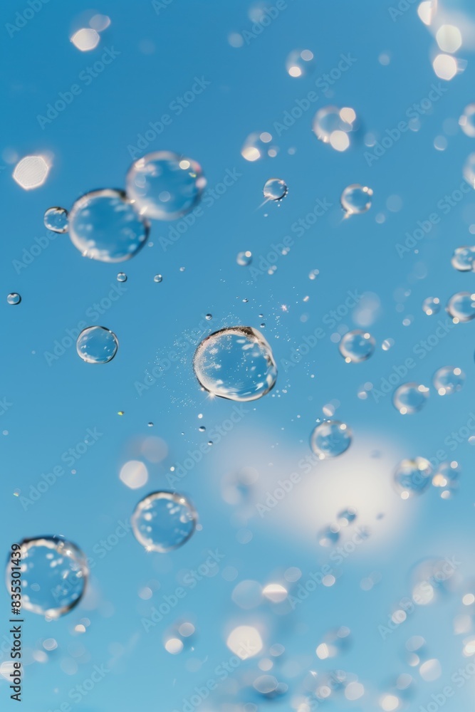 water droplets on a blue sky background