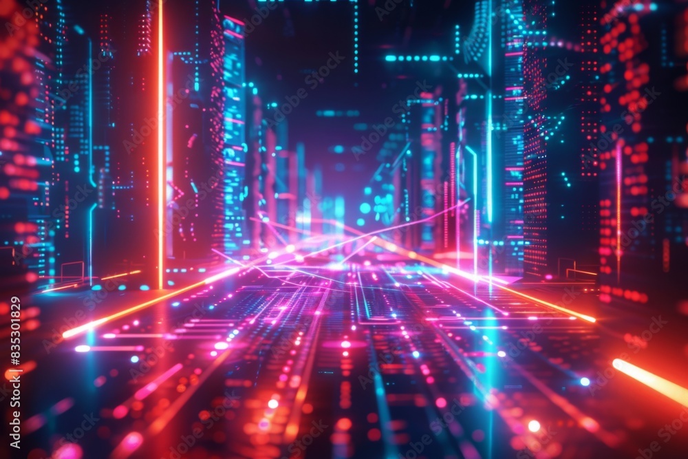 Cyber Security Data Transfer illustration created with Generative AI Cyber Security Data Transfer illustration created with Generative AI