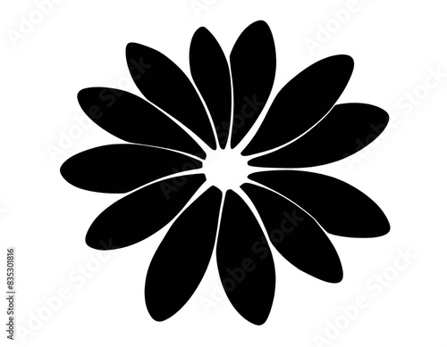 schwarze Silhouette Kontrast blume icon isoliert auf weißen Hintergrund, Freisteller 