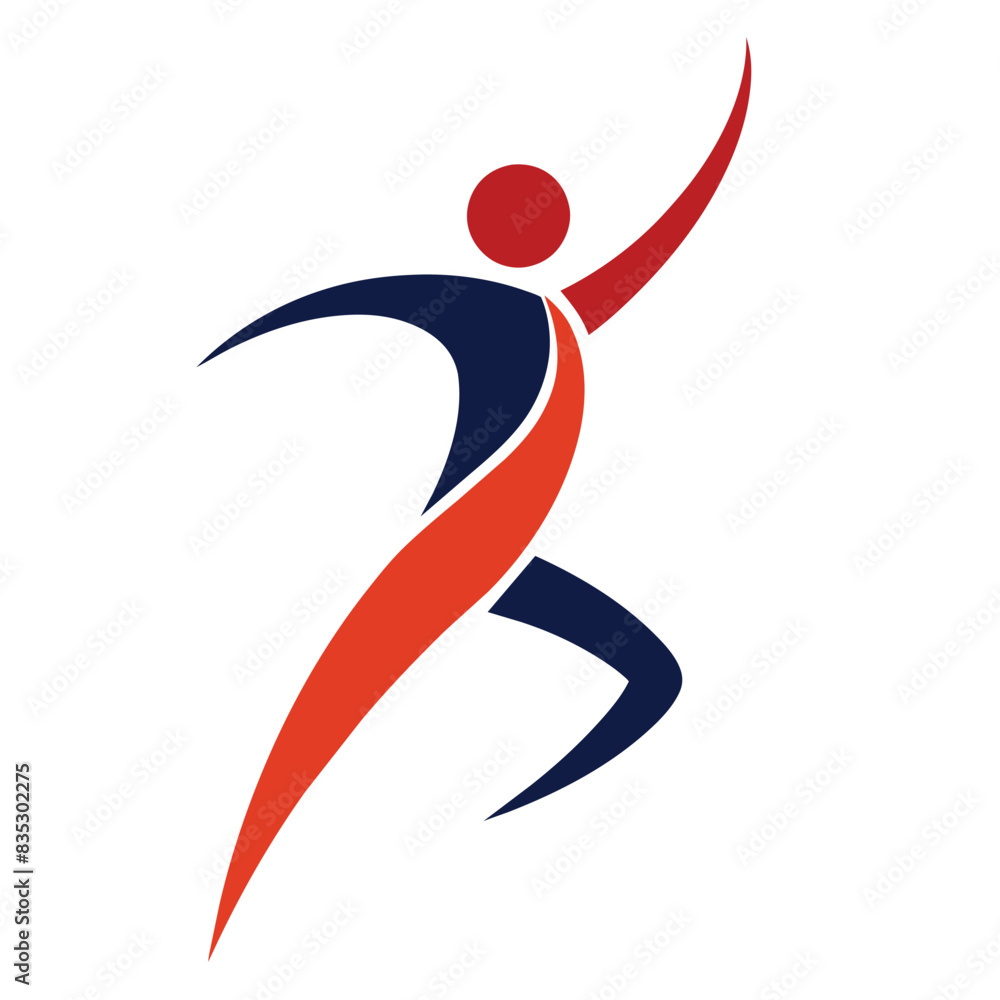 Human jump logo icon, physiotherapy logo vector art illustration