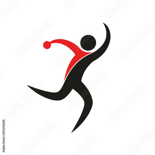 Human jump logo icon, physiotherapy logo vector art illustration