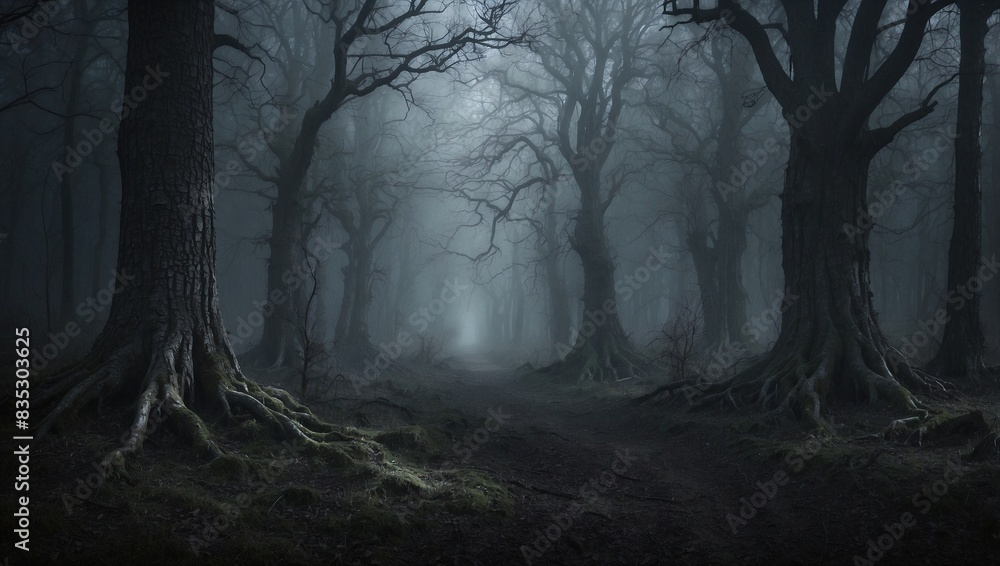 Fototapeta premium fog in the forest with nature background.