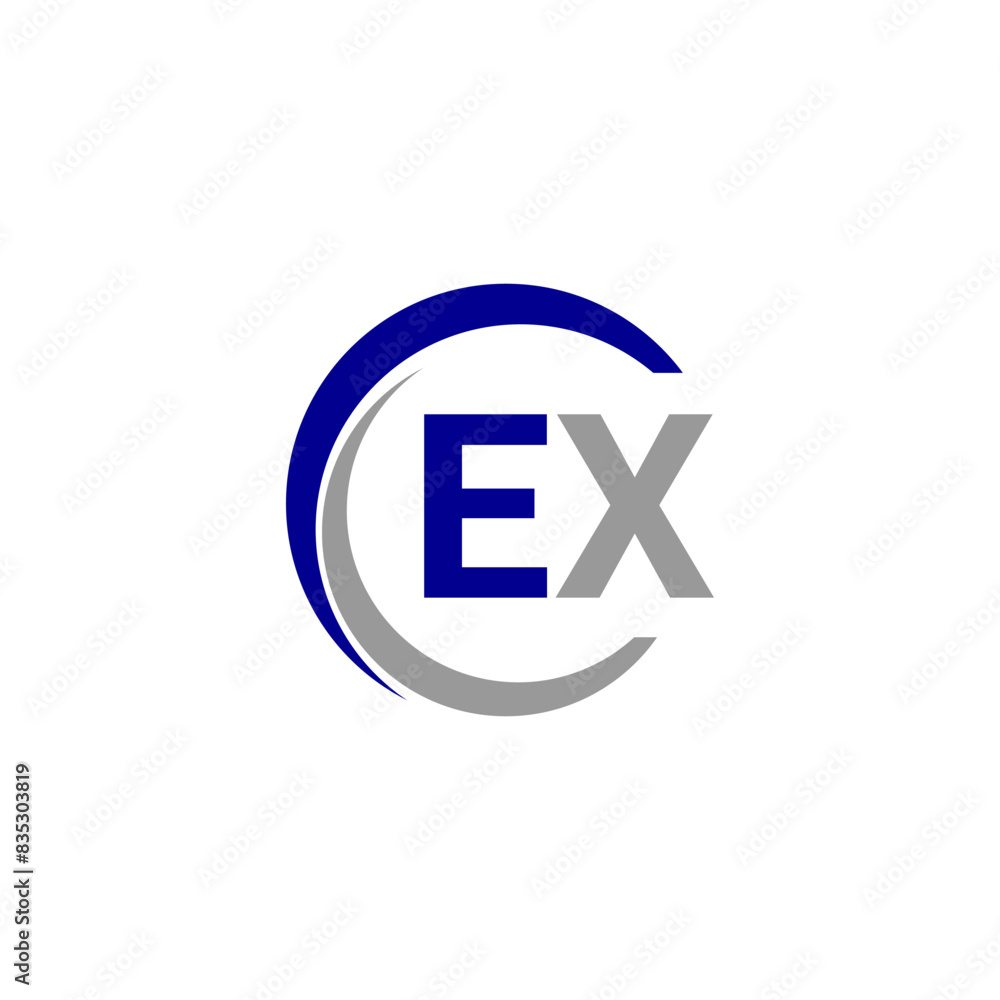 Obraz premium Alphabet letters Initials Monogram logo EX, INITIAL Letter EX logo design, template vector. 