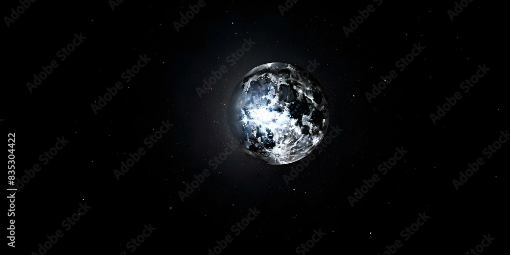 Obraz premium A breathtaking close-up shot of a full moon ascending in the night sky. Concept Night Sky Photography, Full Moon Close-Up, Lunar Landscapes, Astrophotography